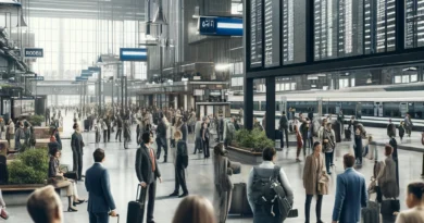 busy train station photo