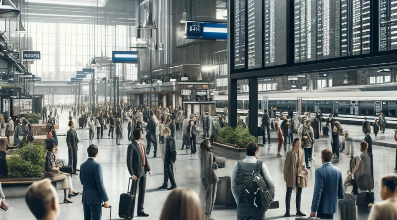 busy train station photo