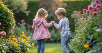 kids playing in the garden