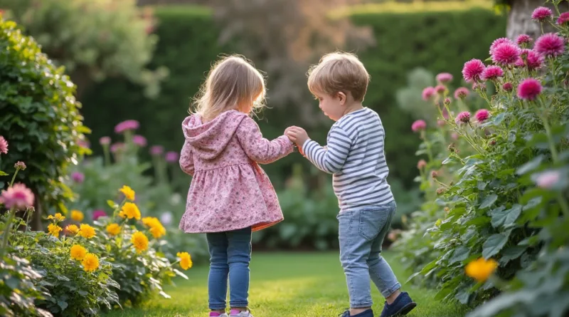 kids playing in the garden